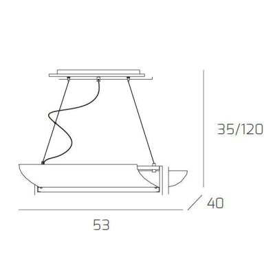 WOOD SOSPENSIONE IN METALLO E LEGNO LARGHEZZA CM 53 IN 3 FINITURE CON DIFFUSORE IN VETRO Top Light Illuminazione - Cristalensi S