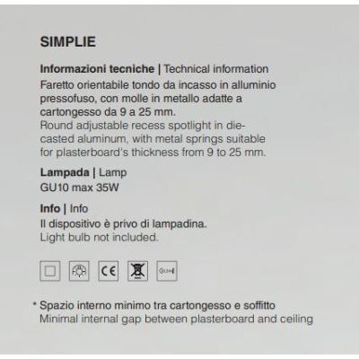 713 SIMPLIE FARETTO ORIENTABILE DA INCASSO IN ALLUMINIO VERNICIATO BIANCO O NERO ATTACCO GU10 ISYLUCE - Cristalensi Shop Online
