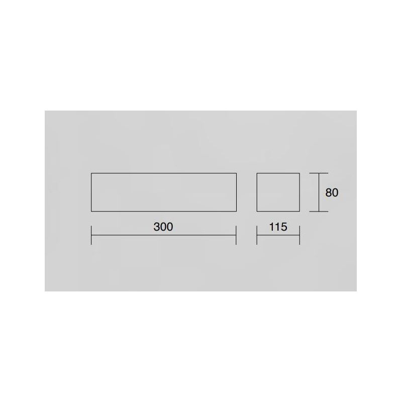 620 PRISMA APPLIQUE IN CERAMICA EFFETTO GESSO VERNICIABILE LARGHEZZA CM 30 ISYLUCE - Cristalensi Shop Online