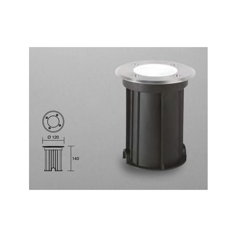 FARETTO SEGNAPASSO PER ESTERNO IP65 CALPESTABILE D12 IN ACCIAIO SATINATO INCASSO AL SUOLO ISYLUCE - Cristalensi Shop Online