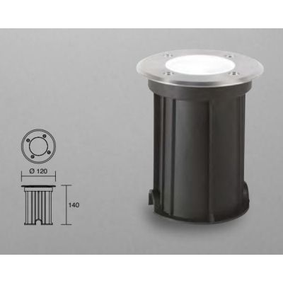FARETTO SEGNAPASSO PER ESTERNO IP65 CALPESTABILE D12 IN ACCIAIO SATINATO INCASSO AL SUOLO ISYLUCE - Cristalensi Shop Online
