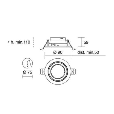 715 SIMPLIE FARETTO DA INCASSO ROTONDO IN ALLUMINIO BIANCO O NERO CON INTERNO ORO ATTACCO GU10 ISYLUCE - Cristalensi Shop Online