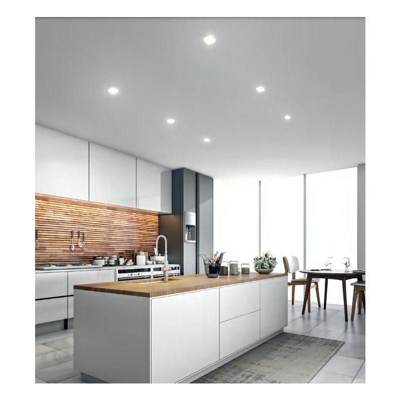 716 FARETTO DA INCASSO QUADRATO DI ISYLUCE IN ALLUMINIO NERO O BIANCO PORTALAMPADE GU10 ISYLUCE - Cristalensi Shop Online