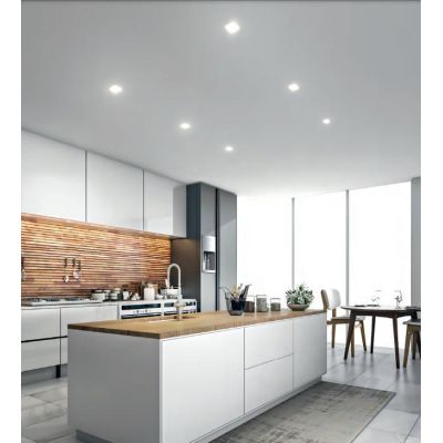 716 FARETTO DA INCASSO QUADRATO DI ISYLUCE IN ALLUMINIO NERO O BIANCO PORTALAMPADE GU10 ISYLUCE - Cristalensi Shop Online