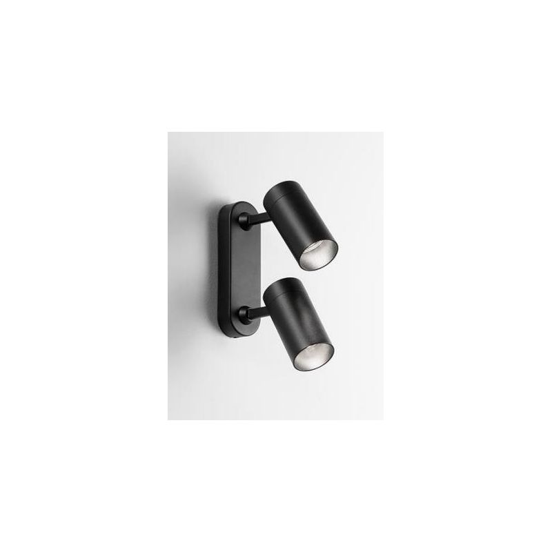 757 SPOT CON 2 LUCI ORIENTABILI IN ALLUMINIO BIANCO O NERO CON PORTALAMPADE GU10 DI ISYLUCE ISYLUCE - Cristalensi Shop Online