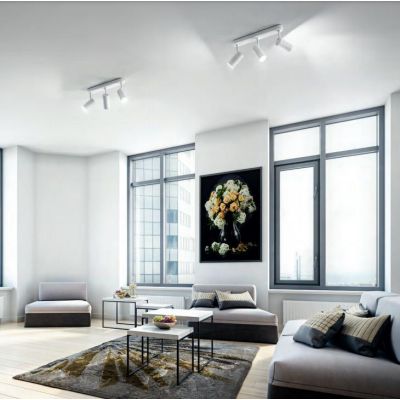 758 SPOT CON 3 LUCI ORIENTABILI IN ALLUMINIO BIANCO O NERO CON PORTALAMPADE GU10 DI ISYLUCE ISYLUCE - Cristalensi Shop Online