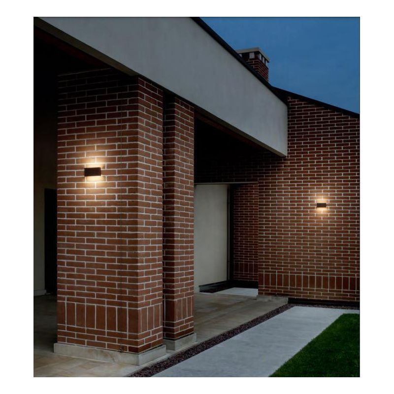 BAR54 APPLIQUE DA ESTERNO BIEMISSIONE IP54 LED 12W LUCE 3000K O 4000K BIANCA ANTRACITE O CORTEN ISYLUCE - Cristalensi Shop Onlin