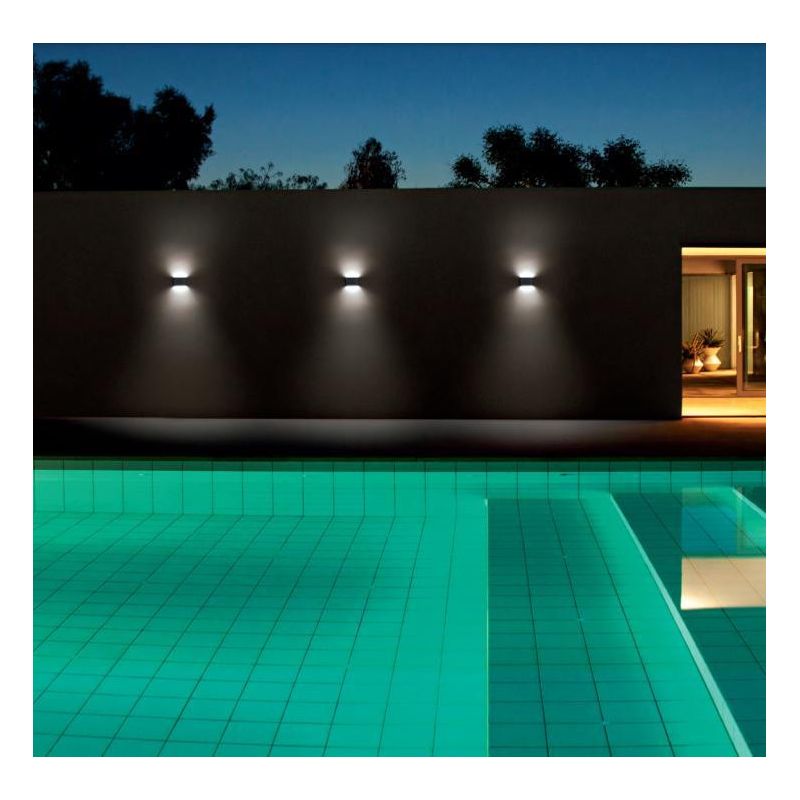 305 APPLIQUE DA ESTERNO ANTI SALSEDINE IP65 BIEMISSIONE LED 12W 3000K O 4000K BIANCO E ANTRACITE ISYLUCE - Cristalensi Shop Onli
