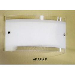 ARIA LAMPADA DA PARETE PICCOLA IN VETRO BIANCO BORDO TRASPARENTE LUCE DIFFUSA Illuminando - Cristalensi Shop Online 2