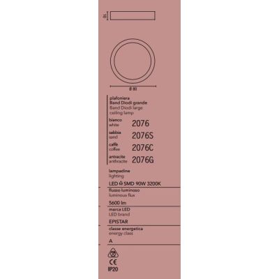 2076 BAND PLAFONIERA AFFRALUX AD ANELLO GRANDE 4 COLORI MODERNA LED 90W LUCE 3200K AFFRALUX - Cristalensi Shop Online