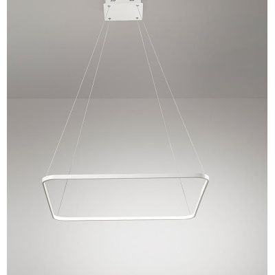 2332 SOSPENSIONE MODERNA ALLUMINIO BIANCO QUADRATA CM 70X70 LED INTEGRATO DA 33W AFFRALUX - Cristalensi Shop Online