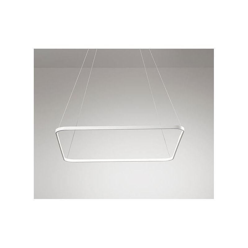 2332 SOSPENSIONE MODERNA ALLUMINIO BIANCO QUADRATA CM 70X70 LED INTEGRATO DA 33W AFFRALUX - Cristalensi Shop Online