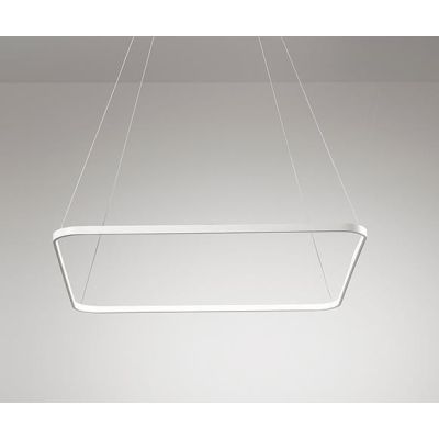 2332 SOSPENSIONE MODERNA ALLUMINIO BIANCO QUADRATA CM 70X70 LED INTEGRATO DA 33W AFFRALUX - Cristalensi Shop Online