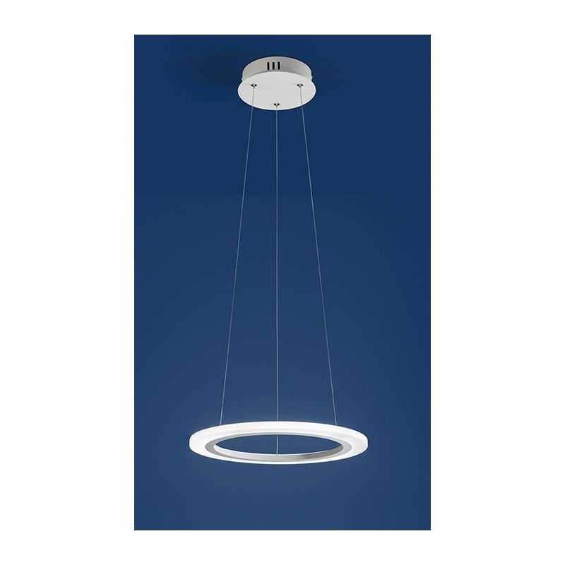 2305 ACRYLED AFFRALUX LAMPADARIO A SOSPENSIONE PICCOLO CON LED 14W ANELLO 42 CM BIANCO AFFRALUX - Cristalensi Shop Online