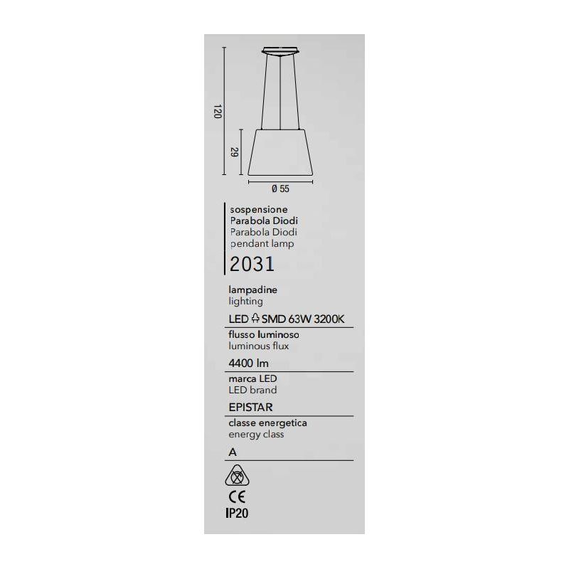 2031 AFFRALUX SOSPENSIONE MODERNA IN METALLO BIANCO DIAMETRO 55 CM CON LED INTEGRATO DA 63W AFFRALUX - Cristalensi Shop Online