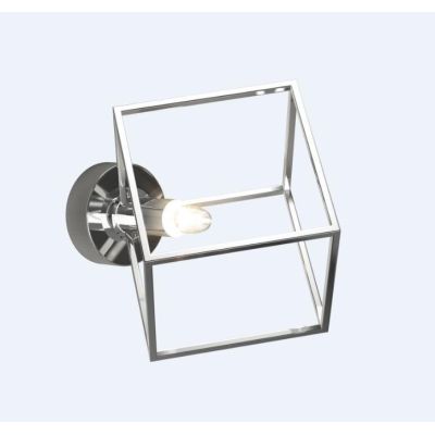 FRAME APPLIQUE MODERNA A FORMA DI CUBO IN METALLO CROMATO CON LAMPADINA ATTACCO G9 Top Light Illuminazione - Cristalensi Shop On