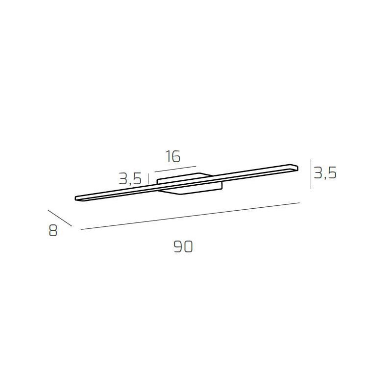 LINE LAMPADA DA SPECCHIO MODERNA BIANCA O CROMO LED 14,4W LUCE 3000K O 4000K TOP LIGHT Top Light Illuminazione - Cristalensi Sho