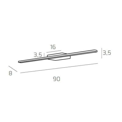 LINE LAMPADA DA SPECCHIO MODERNA BIANCA O CROMO LED 14,4W LUCE 3000K O 4000K TOP LIGHT Top Light Illuminazione - Cristalensi Sho