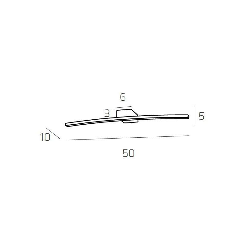 CURVED LAMPADA DA SPECCHIO 50 CM BIANCA O CROMO LED 6W LUCE 3000K O 4000K MODERNA DI TOP LIGHT Top Light Illuminazione - Cristal