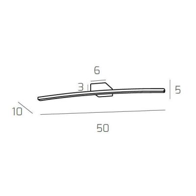 CURVED LAMPADA DA SPECCHIO 50 CM BIANCA O CROMO LED 6W LUCE 3000K O 4000K MODERNA DI TOP LIGHT Top Light Illuminazione - Cristal