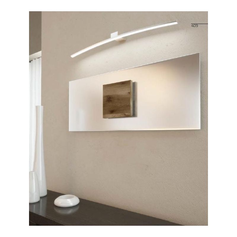 CURVED LAMPADA DA SPECCHIO 90 CM BIANCA O CROMO LED 14,4W LUCE 3000K O 4000K MODERNA DI TOP LIGHT Top Light Illuminazione - Cris