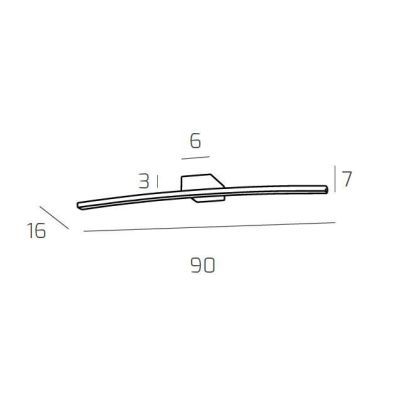 CURVED LAMPADA DA SPECCHIO 90 CM BIANCA O CROMO LED 14,4W LUCE 3000K O 4000K MODERNA DI TOP LIGHT Top Light Illuminazione - Cris