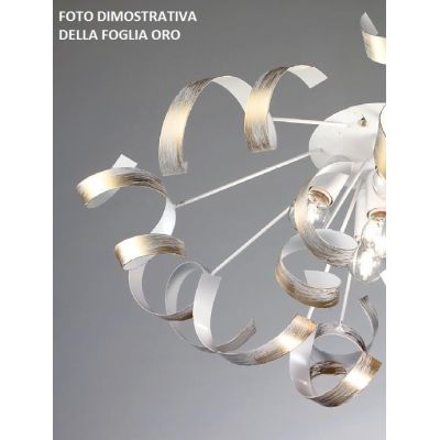 SOLE PLAFONIERA IN METALLO CON DECORI ARGENTO O ORO DIPINTI A MANO MODERNA 3 LUCI CRISTALENSI LUX - Cristalensi Shop Online