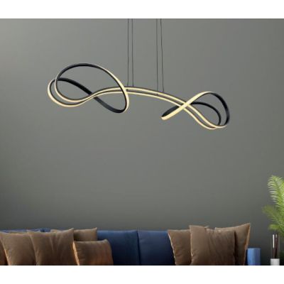 BLITZ SOSPENSIONE MODERNA IN METALLO NERO OPACO LED 40W LUCE 3000K Padana Lampadari - Cristalensi Shop Online