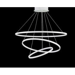 RINGS SOSPENSIONE AD ANELLI MODERNA LED 90W LUCE DIMMERABILE BIANCA CON TELECOMANDO INCLUSO Padana Lampadari - Cristalensi Shop  2