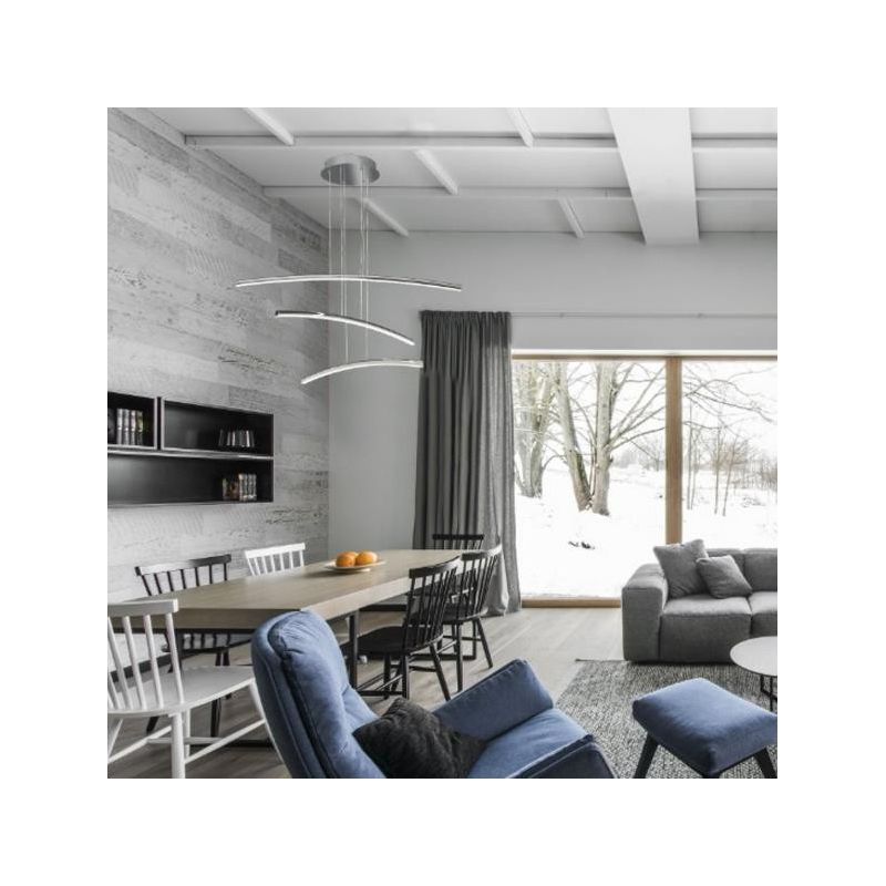 VICKY SOSPENSIONE IN METALLO CROMATO MODERNA D80 CM CON LED 38W LUCE 4000K Padana Lampadari - Cristalensi Shop Online