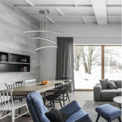 VICKY SOSPENSIONE IN METALLO CROMATO MODERNA D80 CM CON LED 38W LUCE 4000K Padana Lampadari - Cristalensi Shop Online