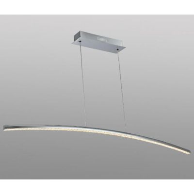 VICKY SOSPENSIONE LINEARE CURVA IN METALLO CROMATO MODERNA L100 CM CON LED 15W LUCE 4000K Padana Lampadari - Cristalensi Shop On
