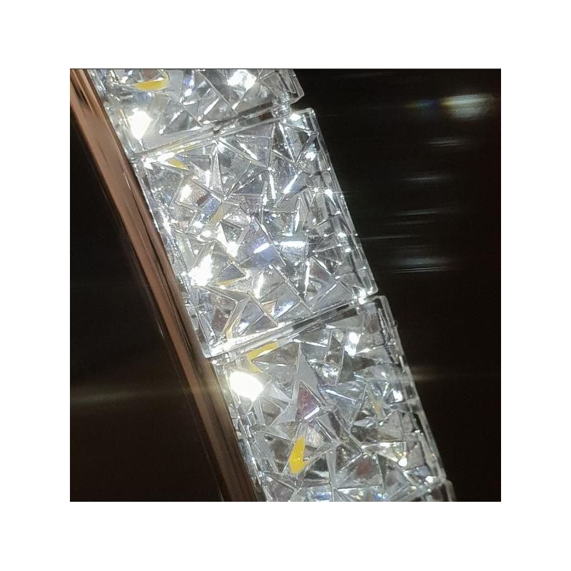 VICKY SOSPENSIONE LINEARE CURVA IN METALLO CROMATO MODERNA L100 CM CON LED 15W LUCE 4000K Padana Lampadari - Cristalensi Shop On