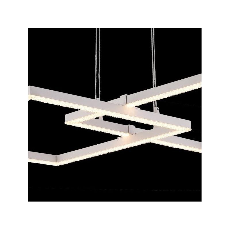 TALETE SOSPENSIONE CON 2 RIQUADRI IN METALLO BIANCO MODERNA LED 34W LUCE 3000K O 4000K Padana Lampadari - Cristalensi Shop Onlin