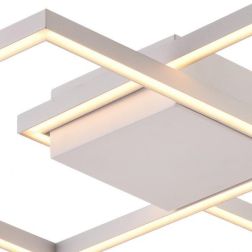 TALETE PLAFONIERA MODERNA A 3 RIQUADRI 56X56 IN METALLO BIANCO LED 42W LUCE 3000K O 4000K Padana Lampadari - Cristalensi Shop On 2