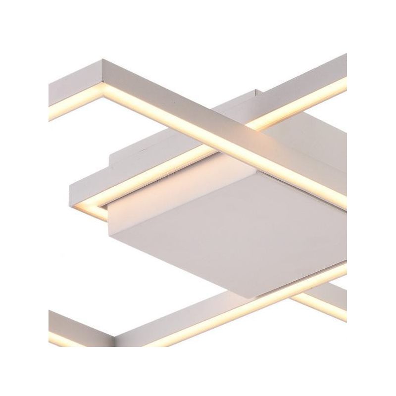 TALETE PLAFONIERA MODERNA A 3 RIQUADRI 56X56 IN METALLO BIANCO LED 42W LUCE 3000K O 4000K Padana Lampadari - Cristalensi Shop On