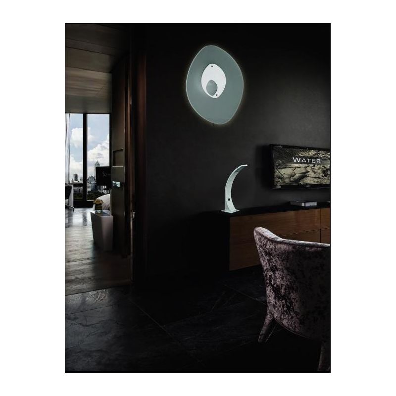 FUTURA PLAFONIERA MODERNA IN LASTRA DI VETRO SATINATO CON LED DA 12W LUCE 3000K Padana Lampadari - Cristalensi Shop Online