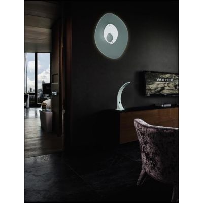 FUTURA PLAFONIERA MODERNA IN LASTRA DI VETRO SATINATO CON LED DA 12W LUCE 3000K Padana Lampadari - Cristalensi Shop Online