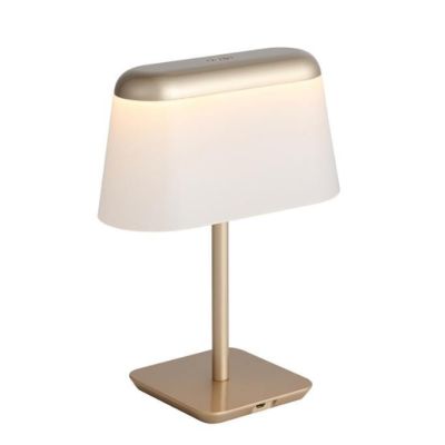 UKON NIGHT LAMPADA DA TAVOLO RICARICABILE IN METALLO BIANCO O CHAMPAGNE CON PORTA USB ALTEZZA CM 24 MODERNA Padana Lampadari - C