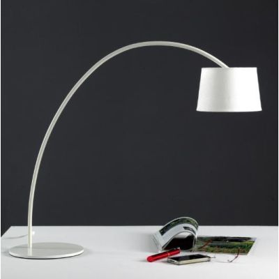 MISS LAMPADA DA TAVOLO AD ARCO ALTEZZA CM 63 IN METALLO BIANCO O NERO CON PARALUME ATTACCO G9 Padana Lampadari - Cristalensi Sho