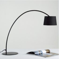 MISS LAMPADA DA TAVOLO AD ARCO ALTEZZA CM 63 IN METALLO BIANCO O NERO CON PARALUME ATTACCO G9 Padana Lampadari - Cristalensi Sho 2