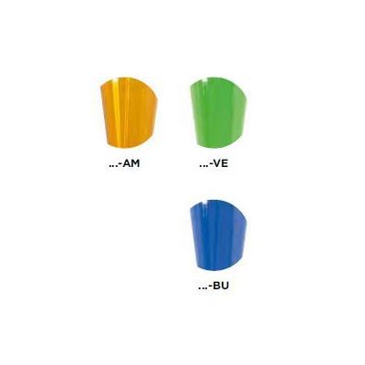 PROSIT LAMPADA DA TERRA IN VETRO PYREX AMBRA VERDE O BLU DETTAGLI CROMO LAMPADINA ATTACCO E27 Padana Lampadari - Cristalensi Sho