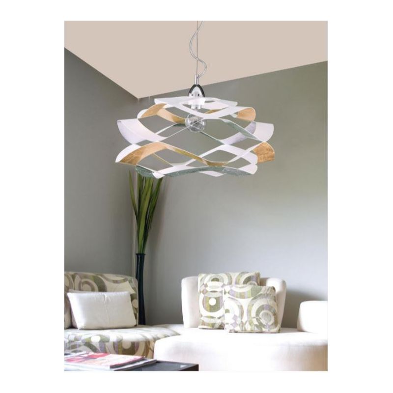 FLY SOSPENSIONE DIAMETRO CM 55 IN 5 FINITURE COLORE CON LAMPADINA E27 A VISTA MODERNA Padana Lampadari - Cristalensi Shop Online