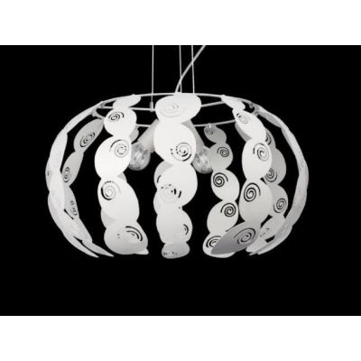 LONDON SOSPENSIONE D53 MODERNA IN METALLO BIANCO CON DECORI TRAFORATI LAMPADINE 3XE27 Padana Lampadari - Cristalensi Shop Online