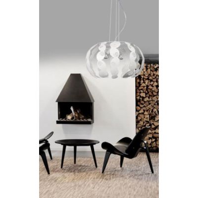 LONDON SOSPENSIONE D40 MODERNA IN METALLO BIANCO CON DECORI TRAFORATI LAMPADINA ATTACCO E27 Padana Lampadari - Cristalensi Shop 