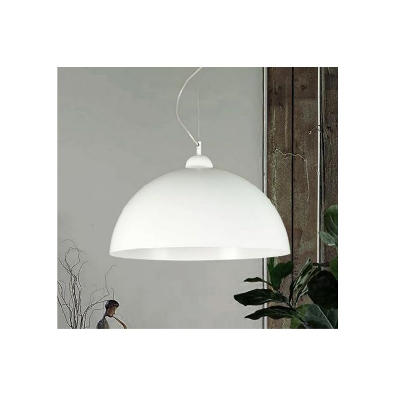 LUNA SOSPENSIONE A CUPOLA D50 MODERNA IN METALLO BIANCO O SABBIA LAMPADINA ATTACCO E27 Padana Lampadari - Cristalensi Shop Onlin