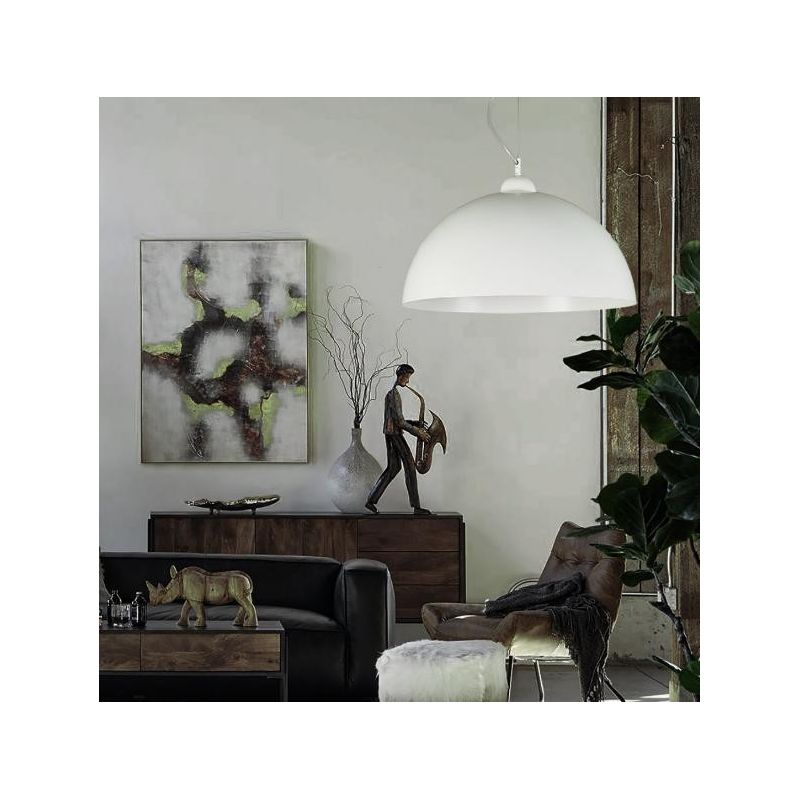 LUNA SOSPENSIONE A CUPOLA D50 MODERNA IN METALLO BIANCO O SABBIA LAMPADINA ATTACCO E27 Padana Lampadari - Cristalensi Shop Onlin
