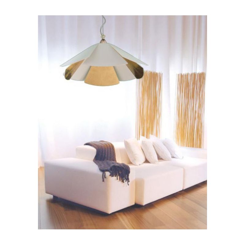 ORIGAMI SOSPENSIONE ORIGINALE E MODERNA D70 BIANCO,FOGLIA ORO O FOGLIA ARGENTO CON LAMPADINA ATTACCO E27 Padana Lampadari - Cris