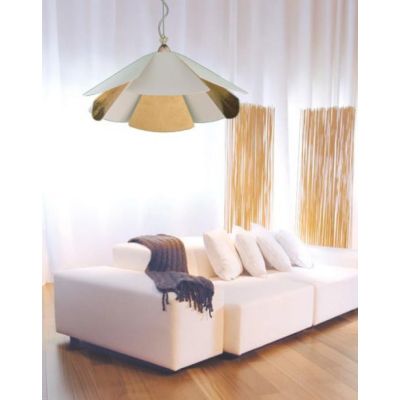 ORIGAMI SOSPENSIONE ORIGINALE E MODERNA D70 BIANCO,FOGLIA ORO O FOGLIA ARGENTO CON LAMPADINA ATTACCO E27 Padana Lampadari - Cris