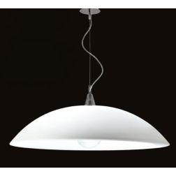 MAMBO SOSPENSIONE SINGOLA D75 IN RESINA BIANCA DETTAGLI CROMO MODERNA LAMPADINA 1XE27 Padana Lampadari - Cristalensi Shop Online 2